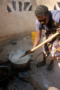 Although gender roles are breaking down, it is still normal to see the women cooking nshima. Like here where we ate this for daaaayssss!